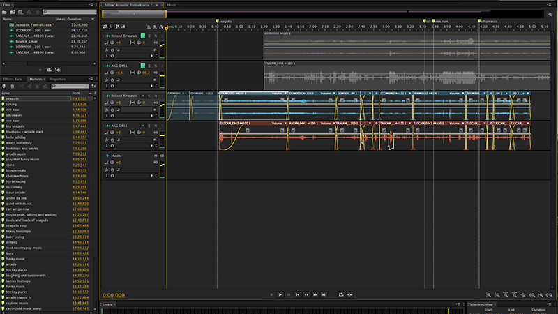 Screenshot of project in Adobe Audition