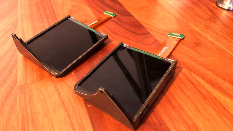 North Star headset display trays with adaptors and flex cables showing